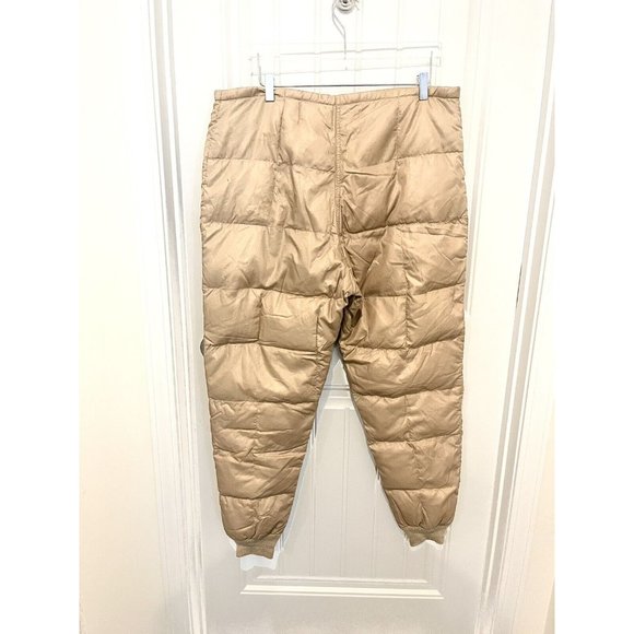 Vtg 50’/60’s Mens Tan Goose Down Quilted Snow Hunting Pant Sz M/L Ribbed Cuff - Picture 2 of 7
